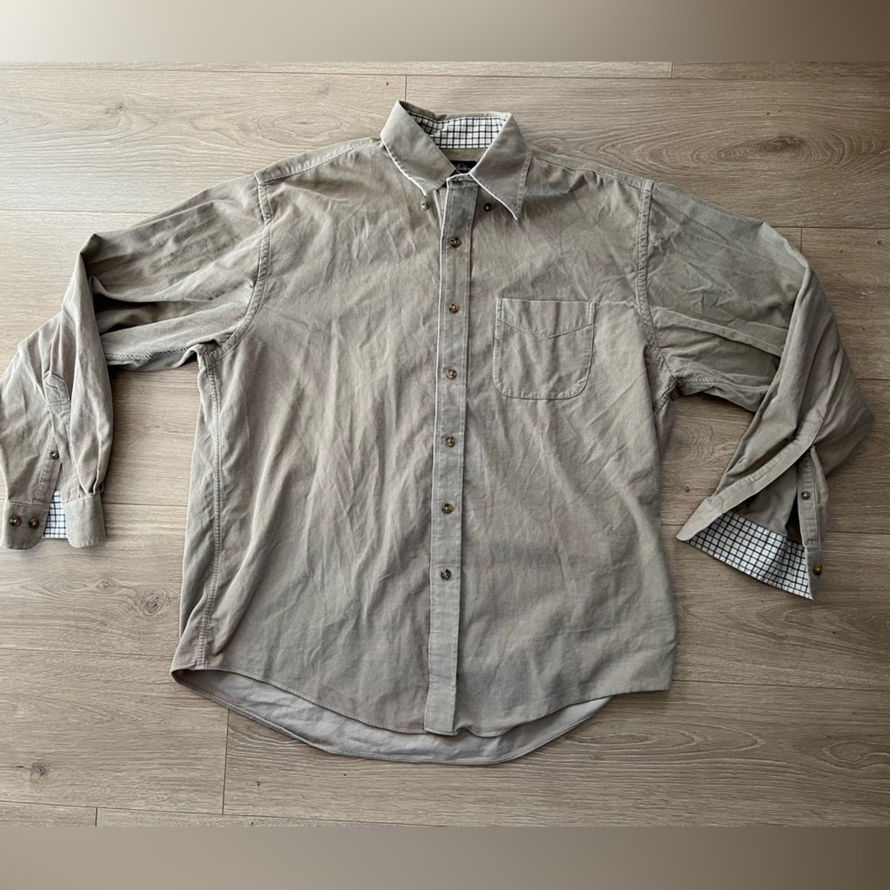 Brooks Brothers Beige Corduroy Shirt Size Large